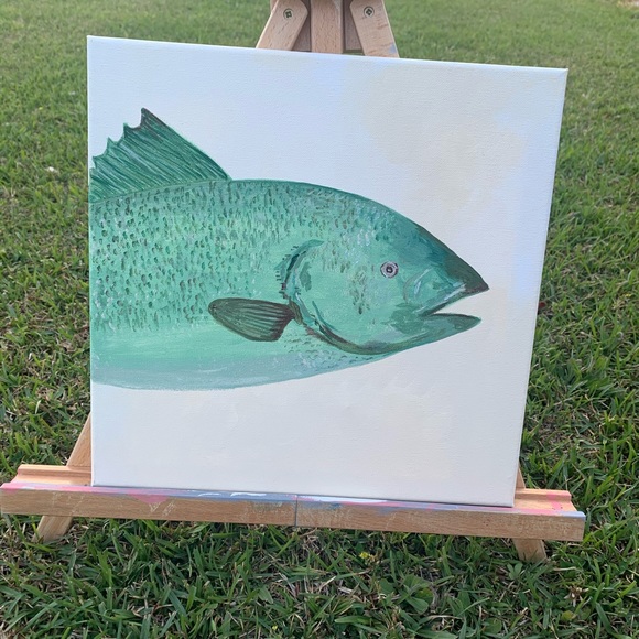 πΎ Freshwater Fish Painting 12 x 12 canvas